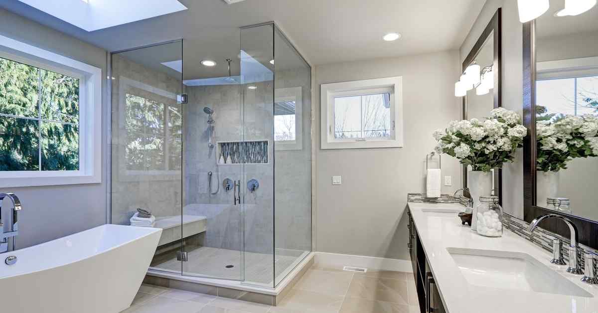 Sliding bathroom glass partition installed in a compact Bangalore bathroom