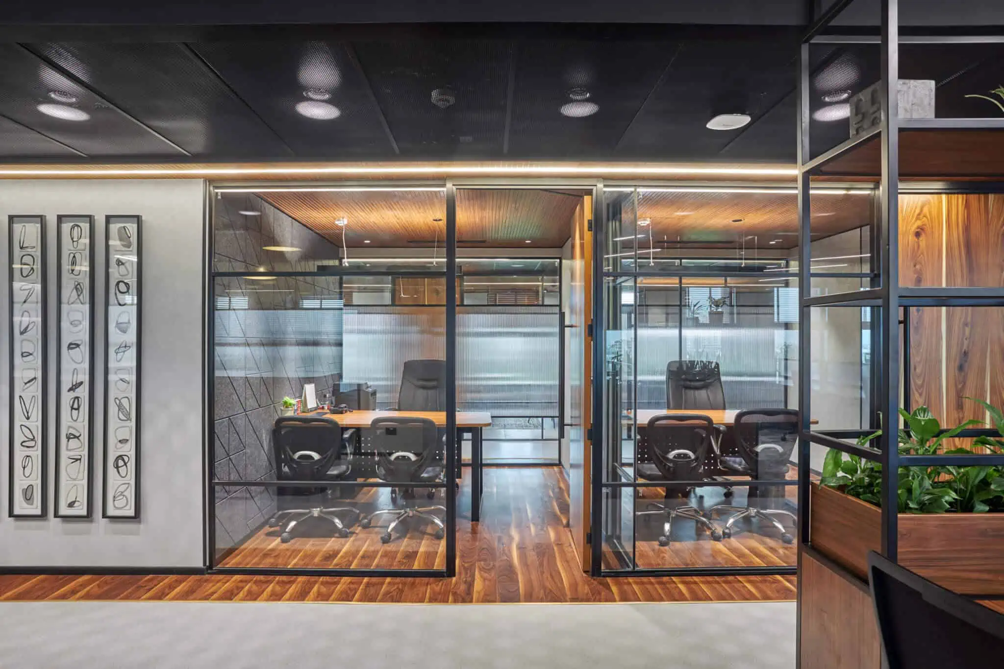 Frameless office glass partition cabins project in Whitefield Bengaluru